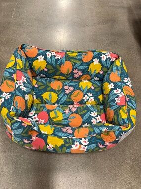 Colorful Citrus Blend Print Hound & Home Cuddler Pet Bed